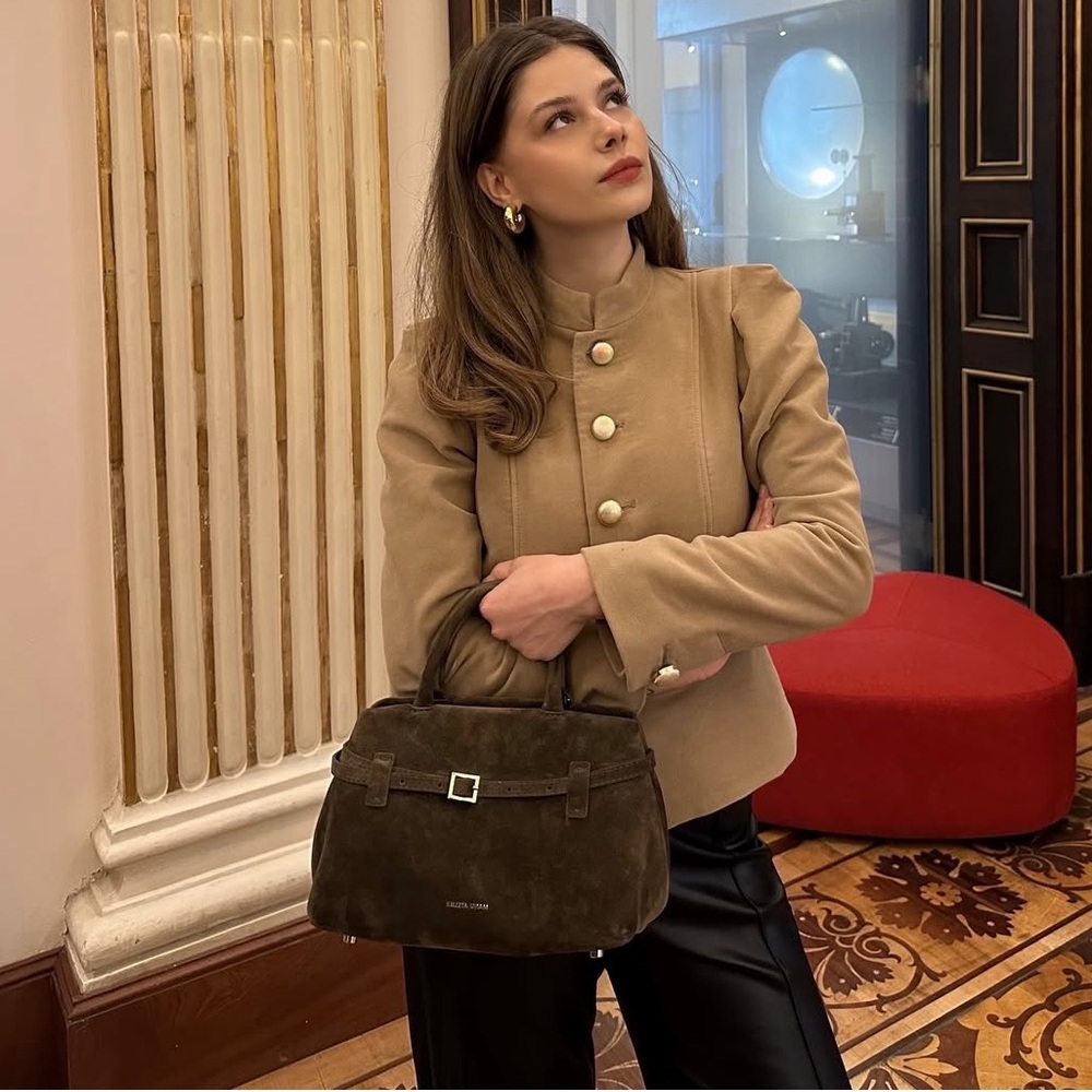 Zara Puff-Sleeve Faux Suede Jacket